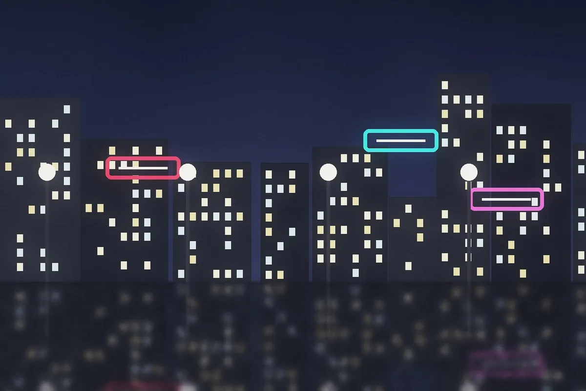 Example night street: Concrete