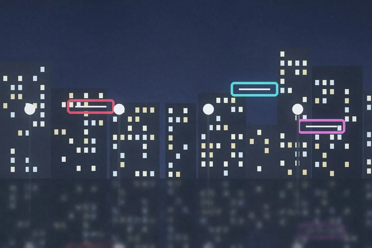 Example night street: Fog