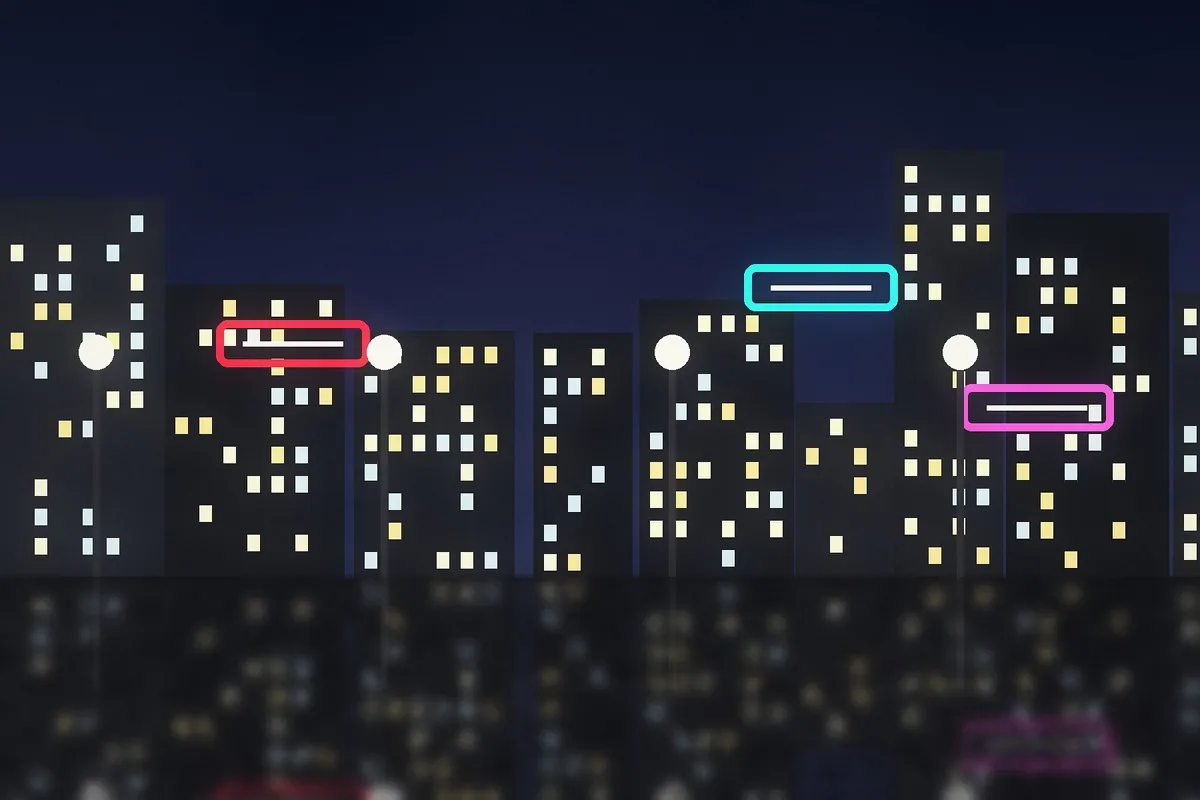 Example night street: Jet