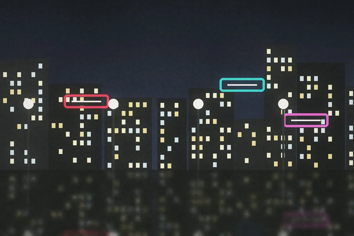 Example night street: Olive