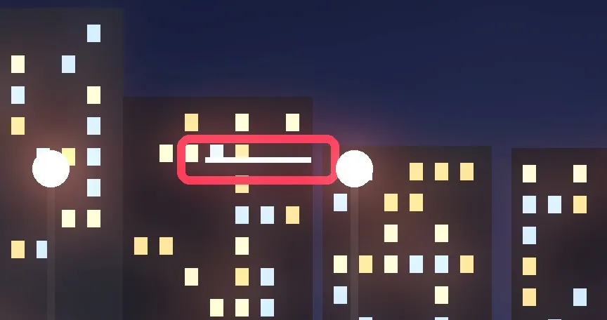 A night street before and after adding halation around the lights: With halation